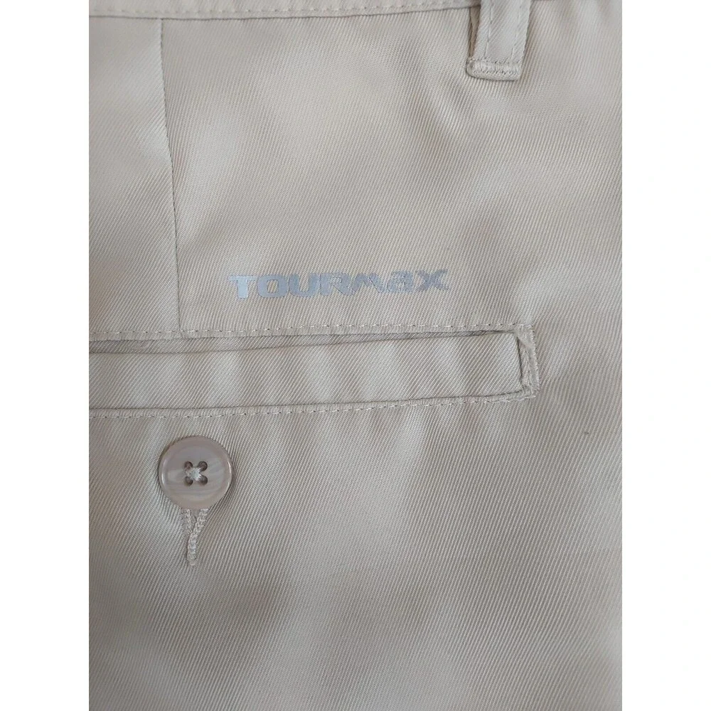 Mens TourMax Tan Quick Dry Polyester Golf Shorts 9